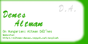 denes altman business card